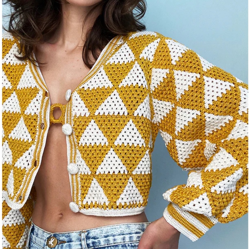 RARE NWT Anna Kosturova | Handmade Triangle Cardigan | OS